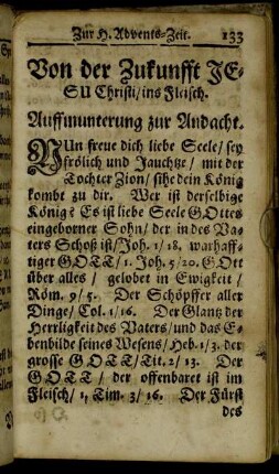 Von der Zukunfft Jesu Christi/ ins Fleisch.