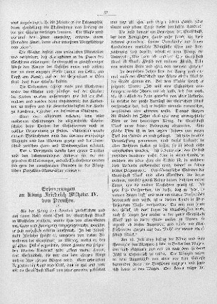 Erinnerungen an König Friedrich Wilhelm IV. von Preußen