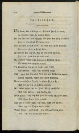 Der Lasterhafte.