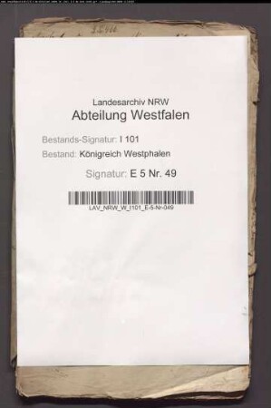 Instruktionen an Forstbeamte. Provenienz: Oberförsterei Hardehausen