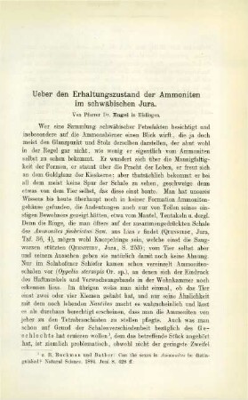 Über den Erhaltungszustand der Ammoniten im schwäbischen Jura