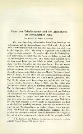 Über den Erhaltungszustand der Ammoniten im schwäbischen Jura