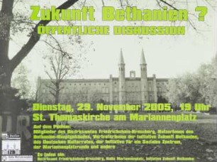 Plakat "Zukunft des Bethanien"