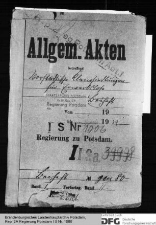 Vorstädtische Kleinsiedlungen, insbesondere für Erwerbslose. Allgemeines