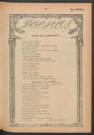 Poesías : Voces del caminante [y] Canta la vida...