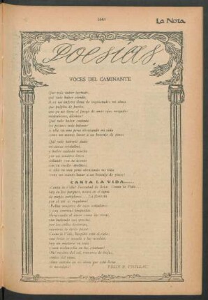 Poesías : Voces del caminante [y] Canta la vida...