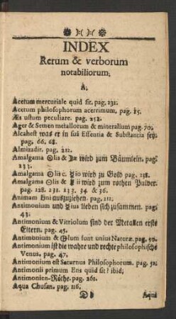 Index Rerum & verborum notabiliorum