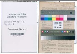 Entnazifizierung Gertrud Baumanns , geb. 15.01.1922 ()