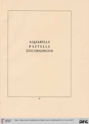 Aquarelle, Pastelle, Zeichnungen (Nr. 61-243)