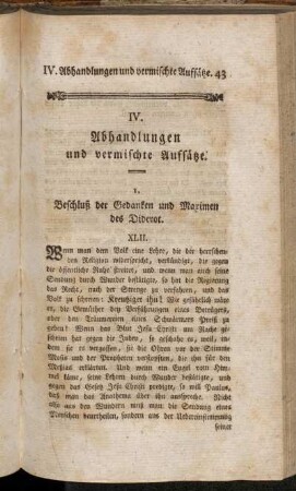 IV. Abhandlungen und vermischte Aufsätze.