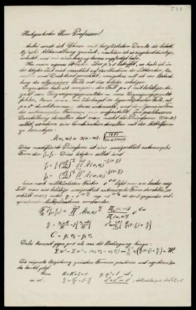 Nr. 7: Brief von Ernst Ritter an Felix Klein, Ohne Ort, 1892 - 1895