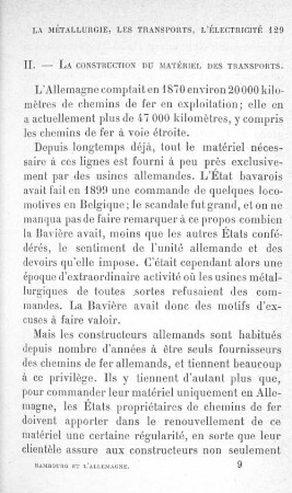 II. - La construction du matériel des transports.