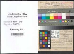 Entnazifizierung Fritz Frenking , geb. 06.04.1897 (Landvermesser)