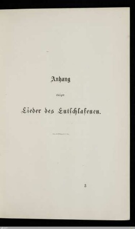 Anhang einiger Lieder des Entschlafenen