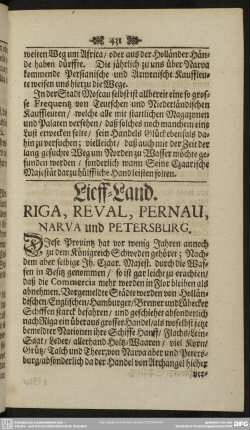 Lieff-Land. Riga, Reval, Pernau, Narva und Petersburg