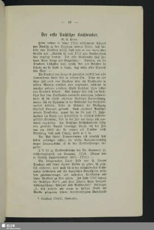 Der erste Rochlitzer Buchdrucker