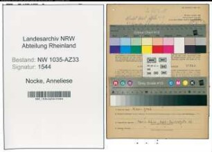 Entnazifizierung Anneliese Nocke , geb. 29.09.1921 (Dolmetscherin)