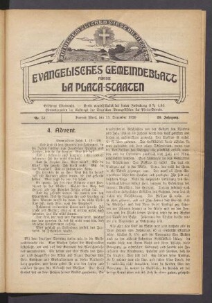 No. 51. Buenos Aires, den 15. Dezember 1920. 26. Jahrgang