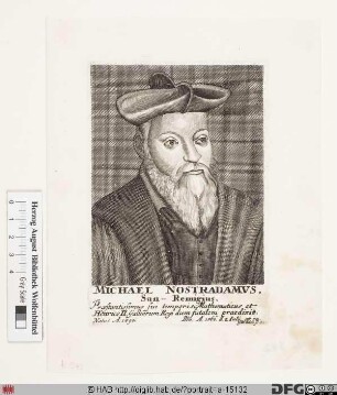 Bildnis Michael Nostradamus (eig. Michel de Notredame)