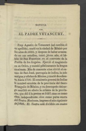 Noticia sobre el Padre Ventancurt