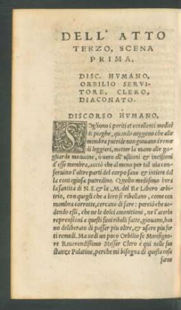 Dell' Atto Terzo, Scena Prima.