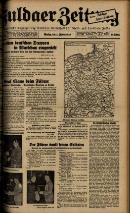 Ausgabe vom Montag, den 02. Oktober 1939.