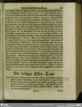 Am heiligen Oster-Tage