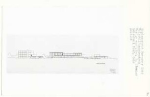 Volksbildungszentrum, Berlin-Moabit (Diplomarbeit bei Karl Wilhelm Ochs): Ansicht von Westen