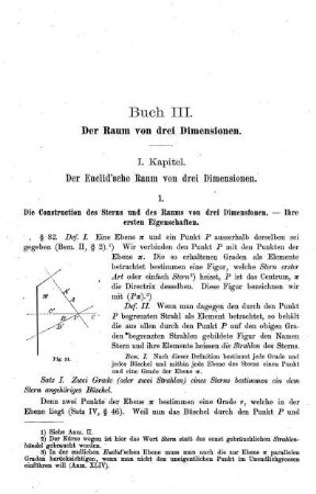 I. Kapitel. Der Euclid'sche Raum von drei Dimensionen.