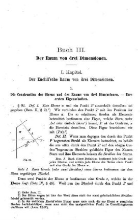 I. Kapitel. Der Euclid'sche Raum von drei Dimensionen.