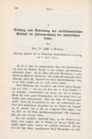 120-146 Stellung und Bedeutung des alttestamentlichen Gesetzes im Zusammenhang der paulinischen Lehre