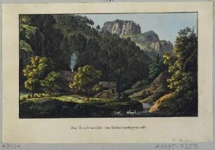 Die Heidemühle am Lichtenhainer Wasserfall im Kirnitzschtal in der Sächsischen Schweiz
