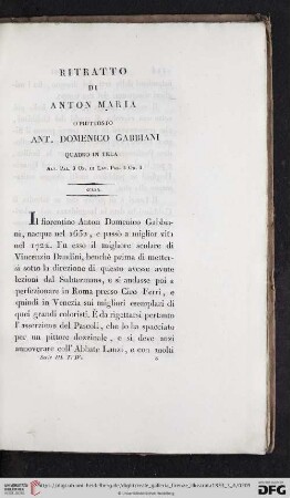 Anton Maria o piuttosto Ant. Domenico Gabbiani