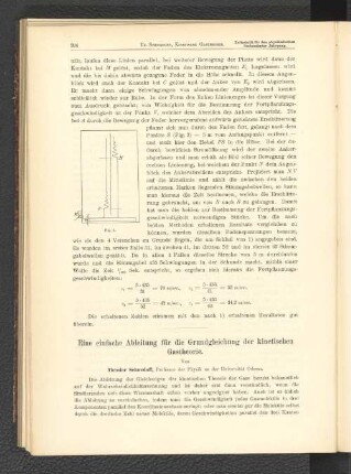 Eine einfache Ableitung für die Grundgleichung der kinetischen Gastheorie.