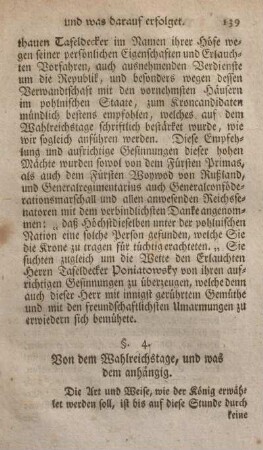 §. 4. Von dem Wahlreichstage, und was dem anhängig.