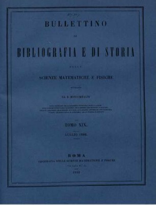 Tomo XIX. Luglio 1886.