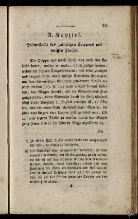 X. Kapitel. Heilmethode des gutartigen Trippers und weissen Flusses.