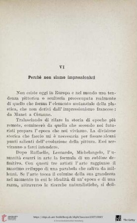 VI Perchè non siamo impressionisti