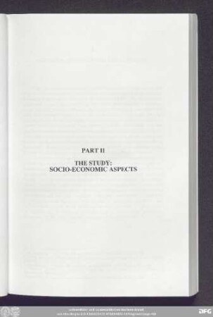 Part II The Study: Socio-Economic Aspects