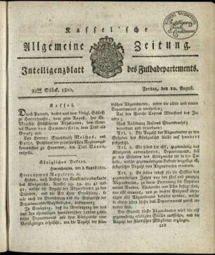 95tes Stueck, Freitag, den 10. August 1810