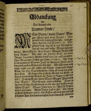 Abdanckung An Die Anwesende Trawer-Leute/