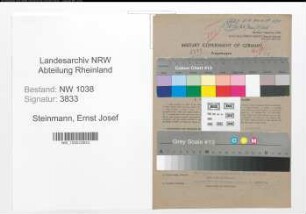 Entnazifizierung Ernst Josef Steinmann , geb. 14.03.1908 (Effektenkorrespondent)