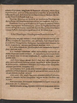 Libri Theologici Theologorum Pontificiorum.