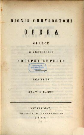 Opera : E recens Adolphi Emperii. 1