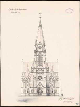 Christuskirche, Unterbarmen: Vorderansicht 1:125