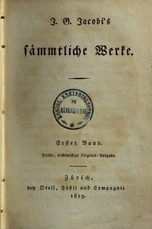 J. G. Jacobi's sämmtliche Werke, 1
