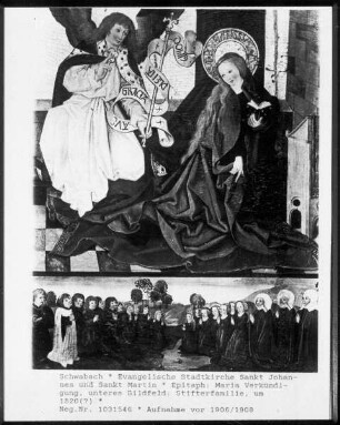 Epitaph mit Darstellung der Verkündiung an Maria und der Stifterfamilie