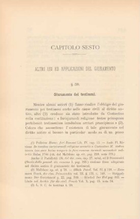 Capitolo Sesto. Altri Usi ed Applicazioni del Giuramento