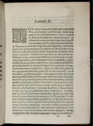 Lectori S.D.