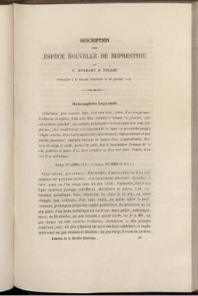 Description D'une Espece Nouvelle De Buprestide